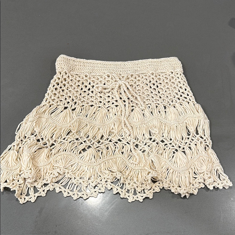Crochet Cream Skirt